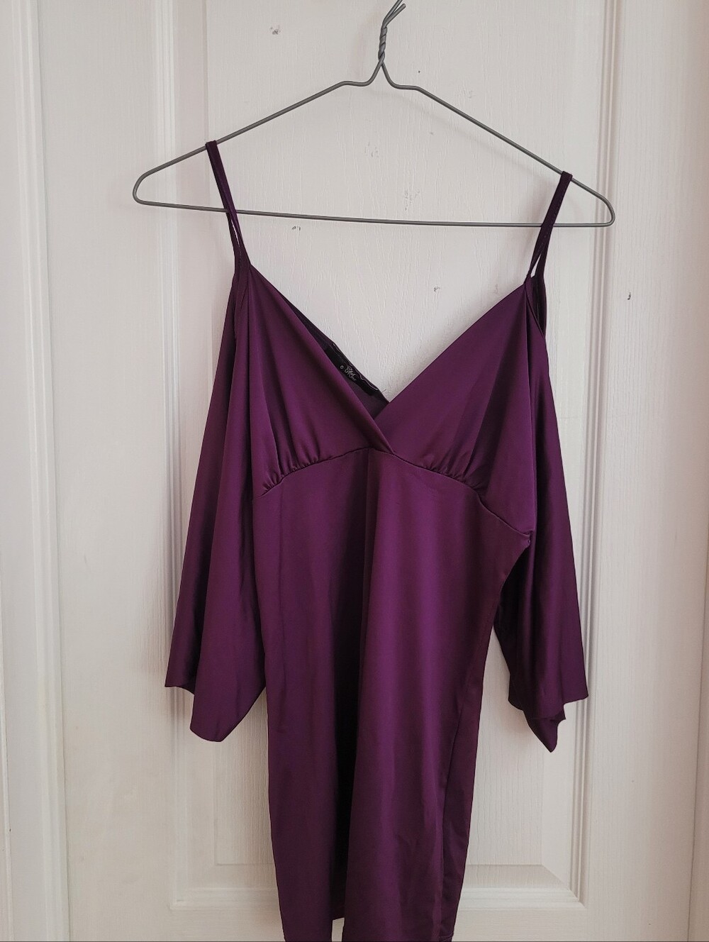 Purple Cold-Shoulder Women's Top